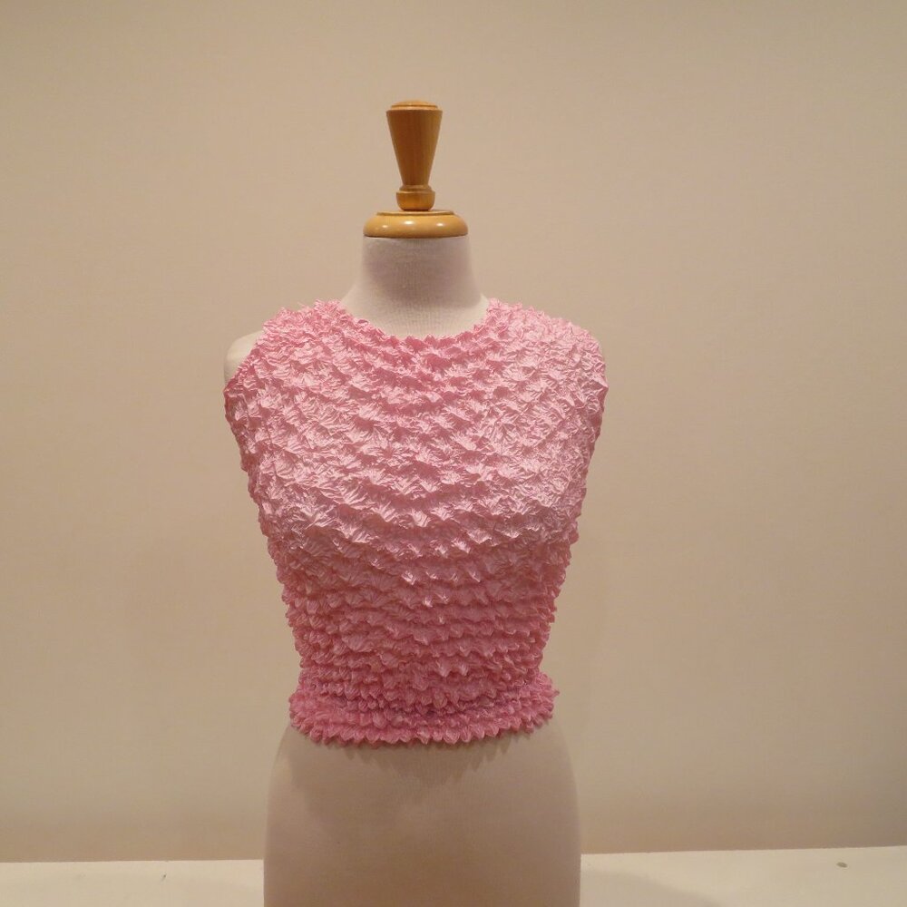 F.C Popcorn Bubble Crinkle Tank Top Women’s One Size Stretch Sleeveless 90s
